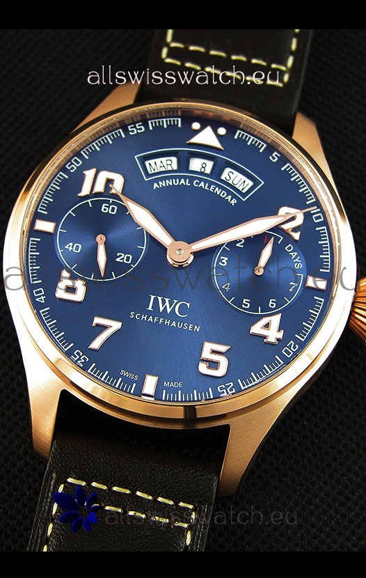 IMG_9081 IWC Big Pilot Annual Calender Steel Blue Dial 1:1 Mirror Replica 5