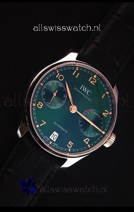 IMG_9081 IWC Portugieser Updated Version - 1:1 Mirror Green Dial Steel Case Replica 5