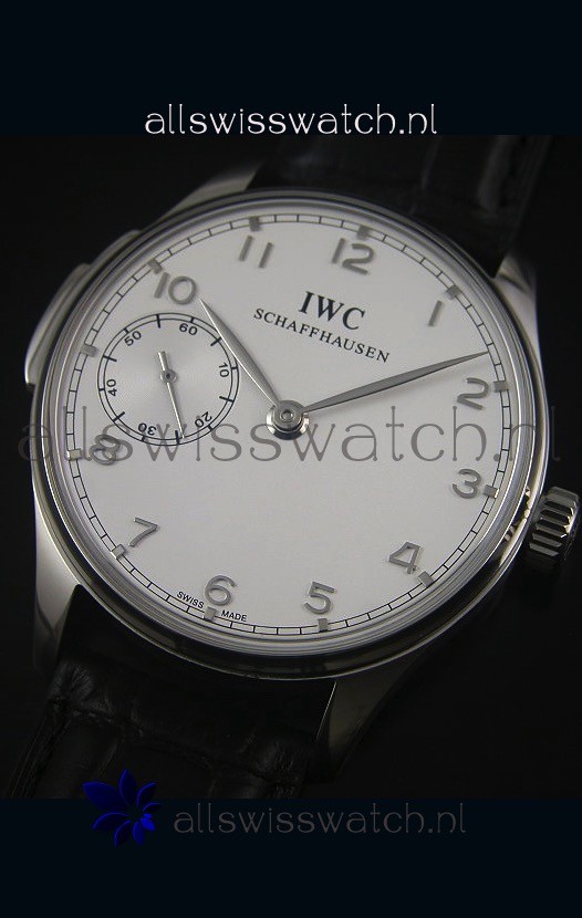 IMG_9081 IWC Portuguese Handwind Ref# IW5242 1:1 Mirror White Dial Replica 5