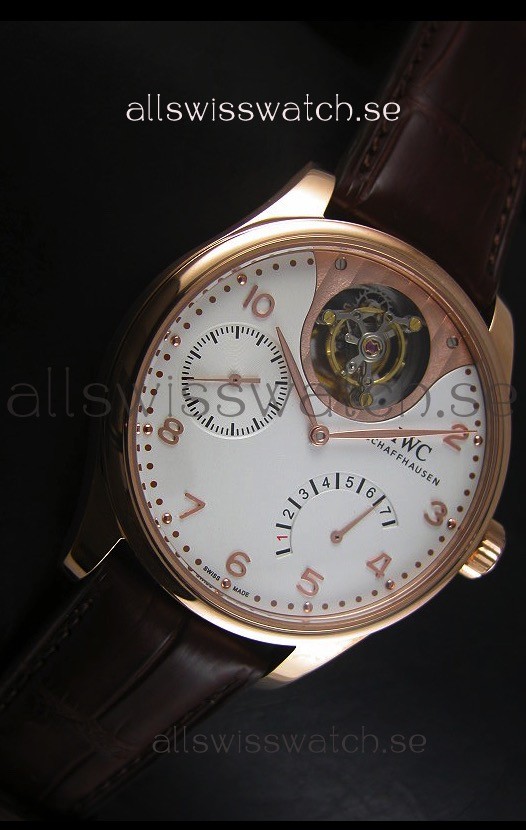 IMG_9081 IWC Portugieser Tourbillon Rose Gold in White Dial Replica 5