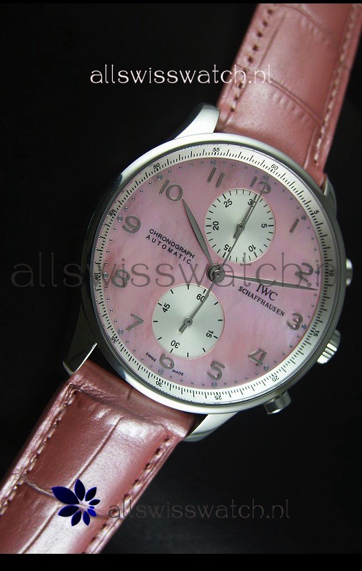 IMG_9081 IWC Portuguese Chronographin Pink Pearl Dial - 1:1 Mirror Edition Replica 5