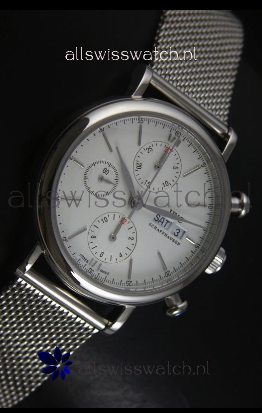 IMG_9081 IWC Portofino Chronograph in Mesh Strap White Dial Replica 5