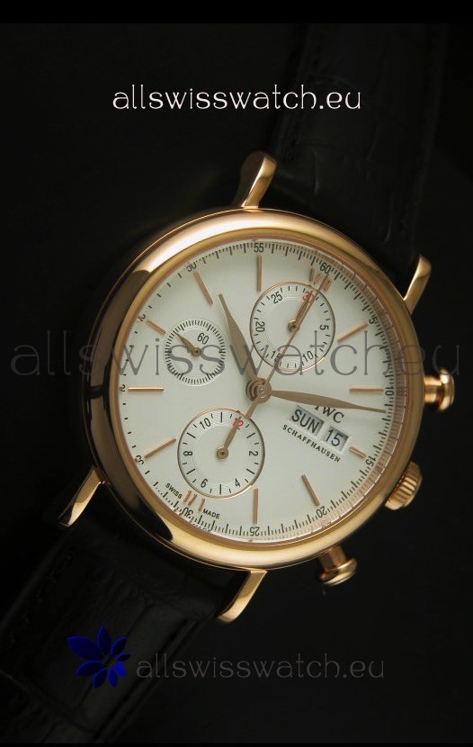 IMG_9081 IWC Portofino Chronograph in Rose Gold Case White Dial Replica 5