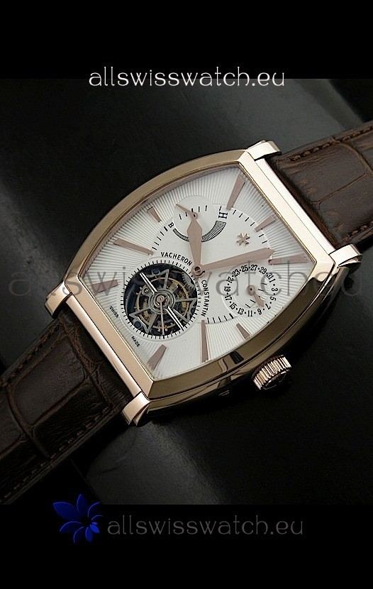 IMG_9081 Vacheron Constantin Power Reserve Tourbillon Swiss in Rose Gold Replica 5