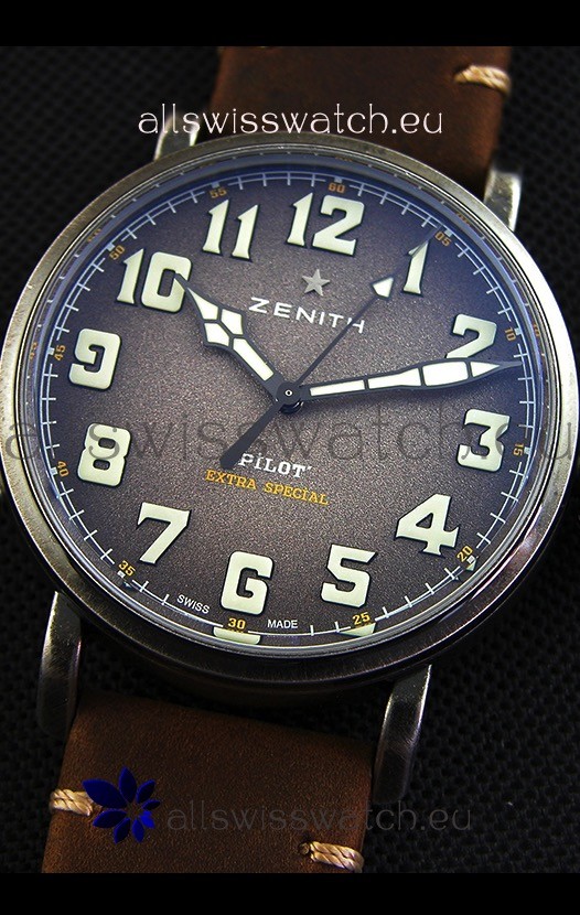 IMG_9081 Zenith Pilot Type 20 Extra Special Grey Dial 1:1 Ultimate Mirror 45MM Replica 5