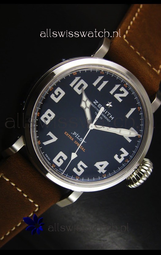 IMG_9081 Zenith Pilot Type 20 Extra Specialin Stainless Steel Replica 5