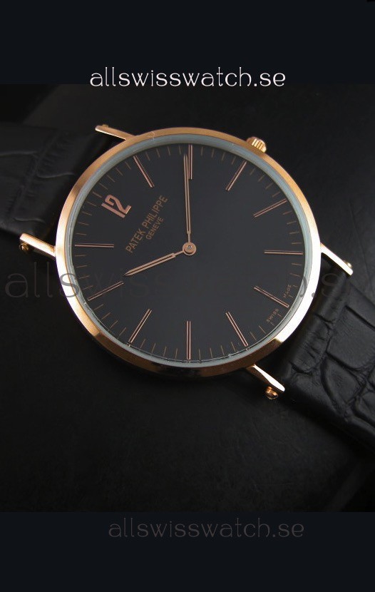 IMG_9081 Patek Philippe Calatrava Ulta-Thin Quartz Rose Gold Case Replica 5