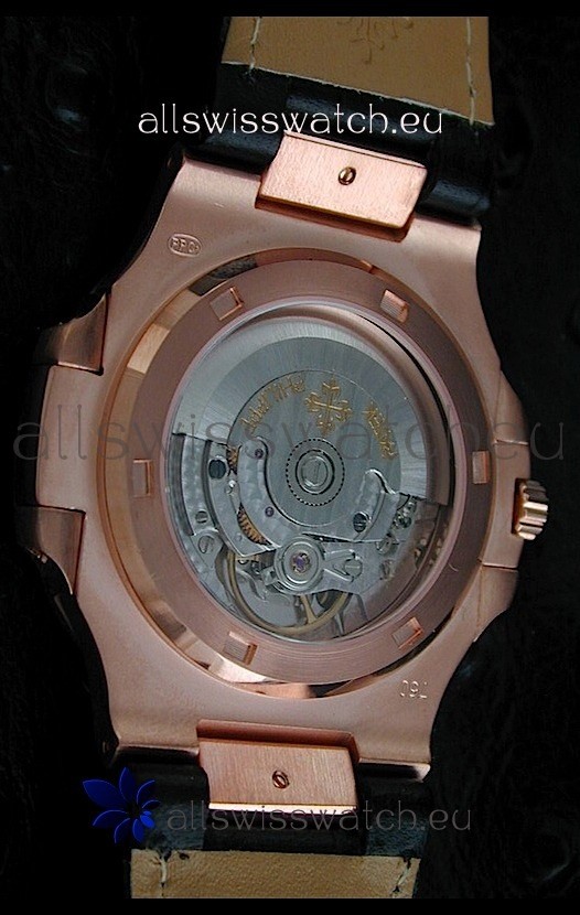 IMG_9081 Patek Philippe Geneve Nautilus in Rose Gold Casing Replica 5