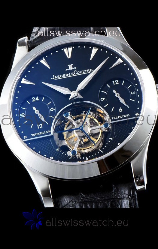 IMG_9081 Jaeger LeCoultre Perpetual Tourbillon 904L Steel Case Black Dial Replica 5