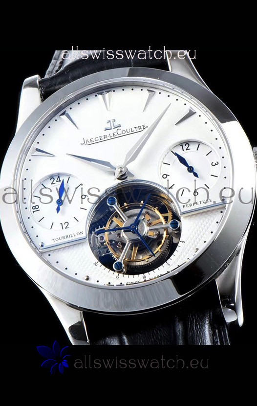 IMG_9081 Jaeger LeCoultre Perpetual Tourbillon 904L Steel Case White Dial Replica 5