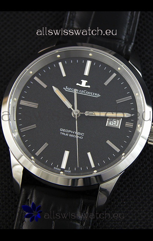IMG_9081 Jaeger LeCoultre Geophysic True Second Steel Case Black Dial Replica 5