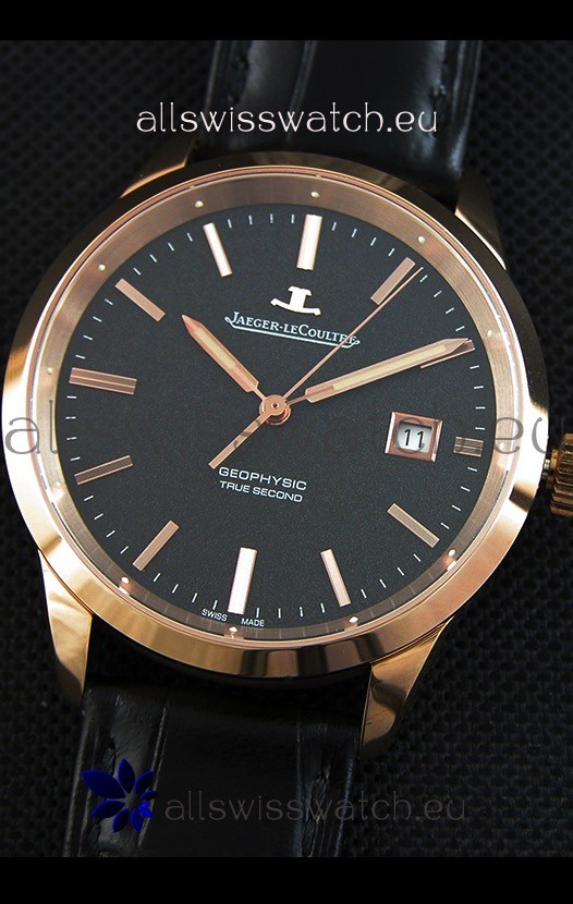IMG_9081 Jaeger LeCoultre Geophysic True Second Pink GoldBlack Dial Replica 5