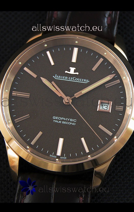 IMG_9081 Jaeger LeCoultre Geophysic True Second Pink GoldBrown Dial Replica 5