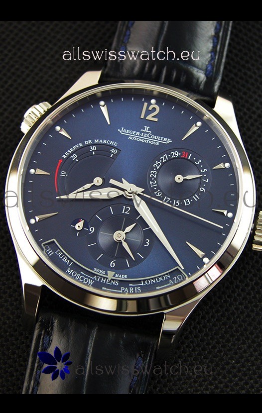 IMG_9081 Jaeger LeCoultre Master Geographic Power Reserve Steel Case Steel Blue Dial Replica 5