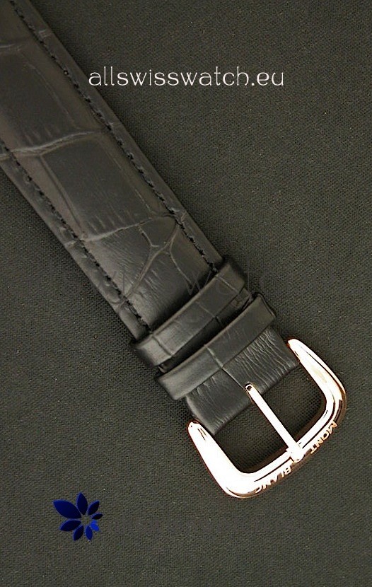 IMG_9081 Montblanc Pure Mechanique Horlogere Rose Gold in Mop Blue Dial Replica 5
