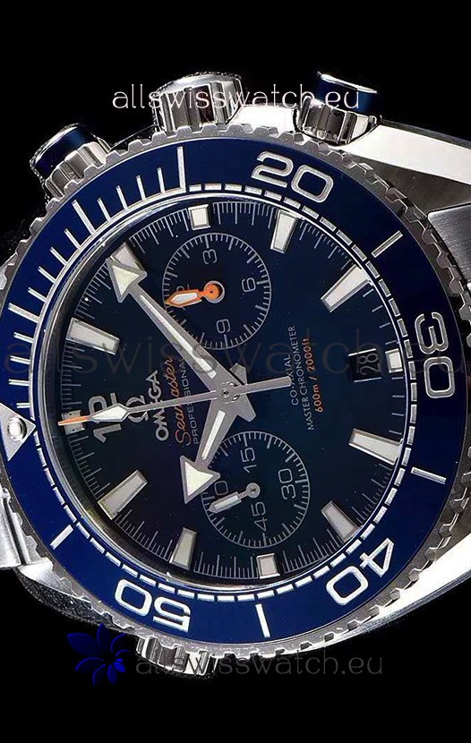 IMG_9081 Omega Planet Ocean 600M Chronograph 904L Steel Blue Dial 1:1 Mirror Replica 5