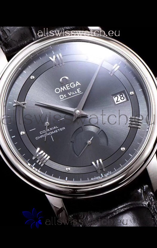 IMG_9081 Omega De Ville Prestige Power Reserve 904L Steel 1:1 Mirror Grey dial Replica 5