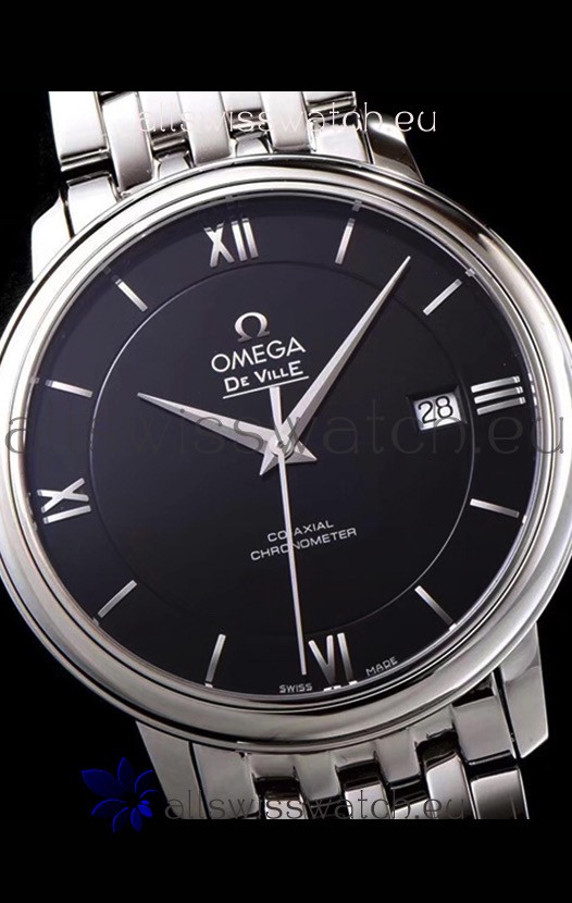 IMG_9081 Omega De Ville Prestige Co-Axial 36.8MM Black Dial 1:1 Mirror Replica 5