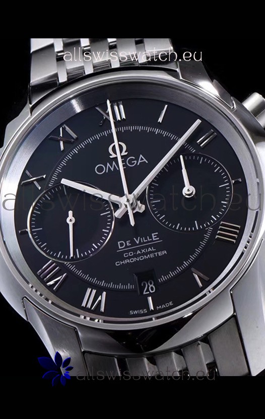 IMG_9081 Omega De Ville Chronograph 1:1 Mirror in Black Dial 42MM Replica 5