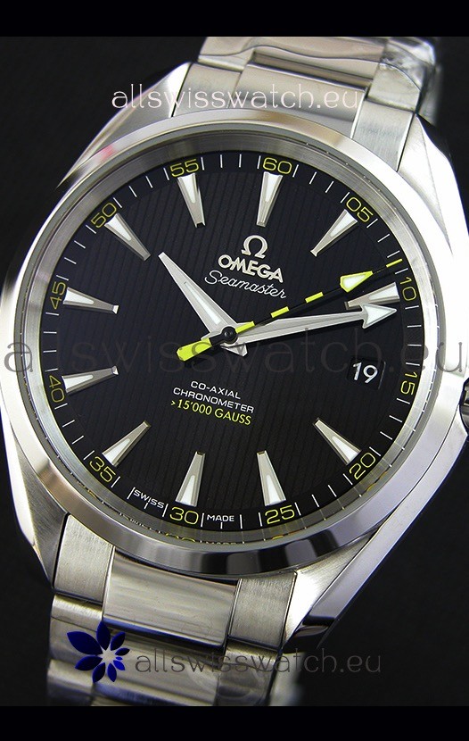IMG_9081 Omega Master Co-Axial Aqua Terra 15,000 Gauss Black Dial 1:1 Mirror Replica 5