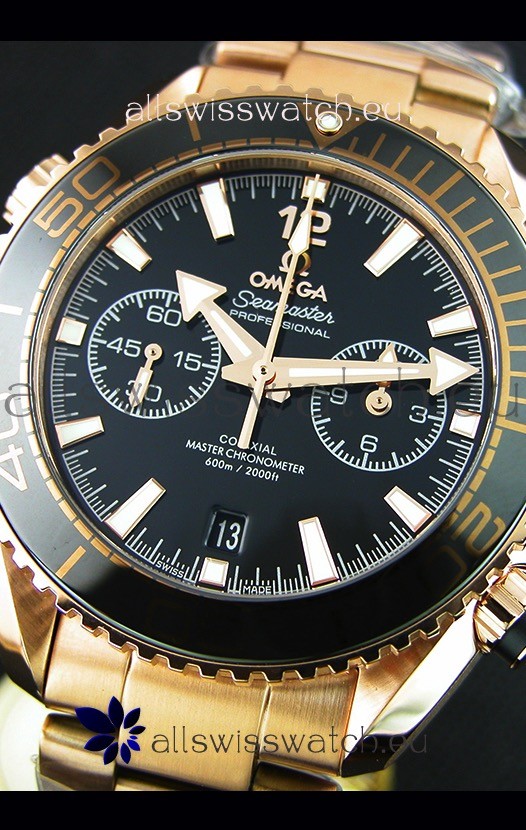 IMG_9081 Omega Seamaster Planet Ocean 600M Chronograph 1:1 Mirror Pink Gold Replica 5