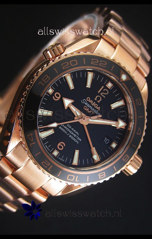 Omega Seamaster Planet Ocean 43.5MM GMT Pink Gold 1:1 Mirror 43.5MM Replica 5