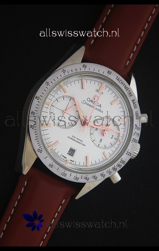 IMG_9081 Omega Speedmaster 57 Co-Axial Chronograph in Brown Leather Strap Replica 5