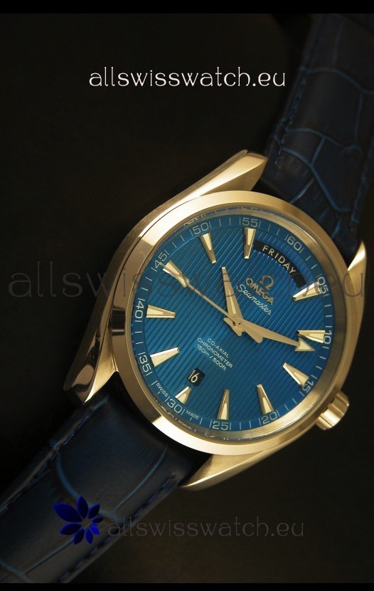 IMG_9081 Omega Seamaster Aqua Terra Co-Axial Day Date Leather Replica 5
