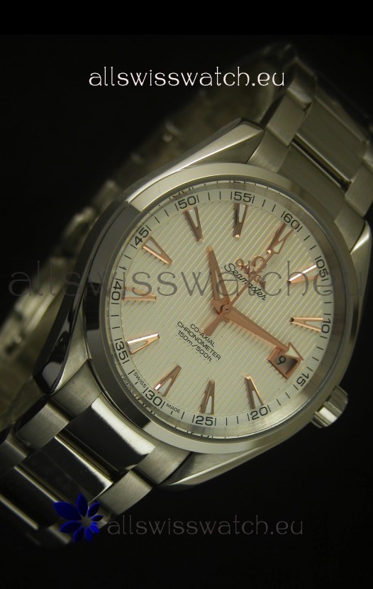 IMG_9081 Omega Seamaster Aqua Terra Co-Axial White Dial Replica 5