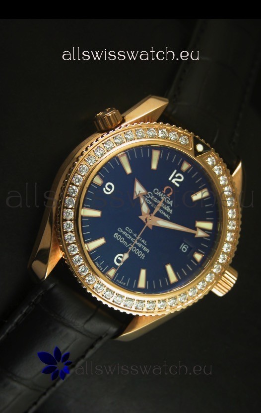 IMG_9081 Omega Planet Ocean Rose Gold Plated with Diamonds Replica 5