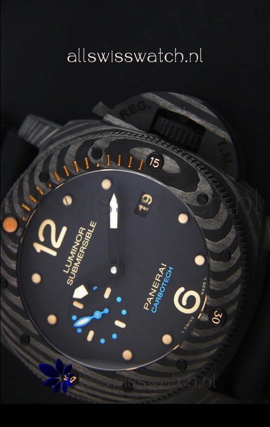 IMG_9081 Panerai Luminor 1950 Submersible PAM616 Carbotech 1:1 Mirror Replica 5