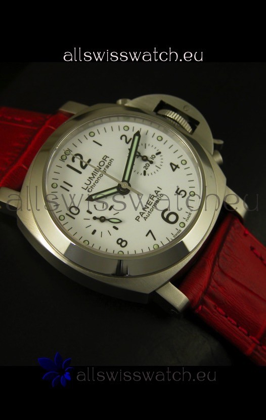 IMG_9081 Panerai Luminor Chronograph PAM310 Chronograph White Dial 40MM Replica 5