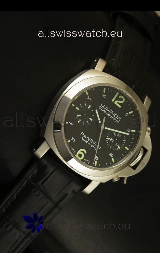 IMG_9081 Panerai Luminor Chronograph PAM310 Chronograph Black Dial 40MM Replica 5