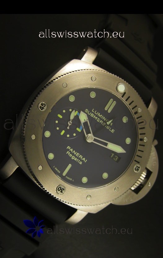IMG_9081 Panerai Luminor PAM371 Submersible GMT Titanium - 1:1 Mirror Replica 5