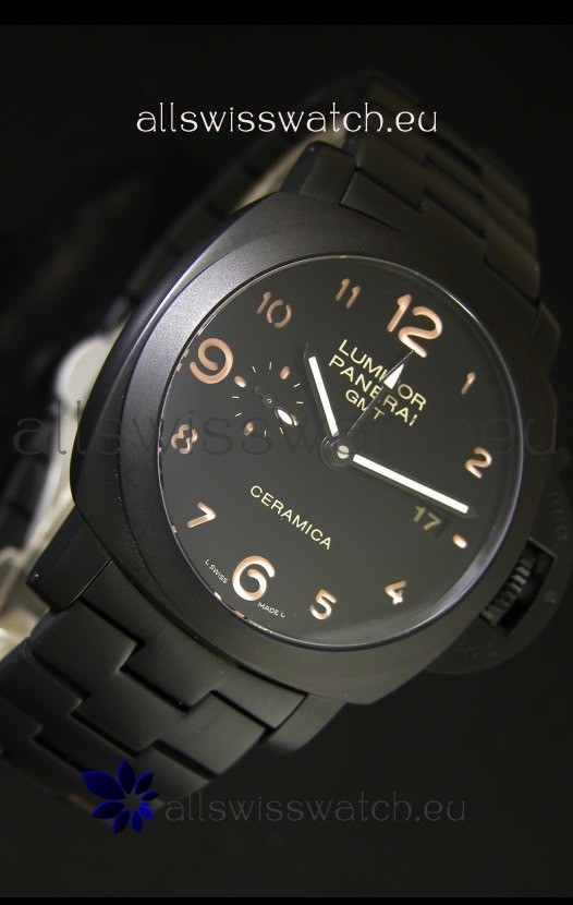 IMG_9081 Panerai Luminor GMT PAM441 Ceramica - DLC Coated Edition Replica 5