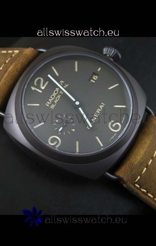 IMG_9081 Panerai Radiomir PAM505 Black Seal 3 Days Edition with DLC Coated Case Replica 5