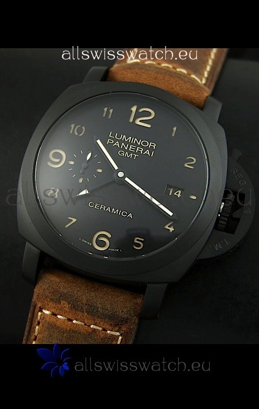 IMG_9081 Panerai Luminor PAM441 GMT 1950 3 Days Power Reserve in Ceramic Case Replica 5