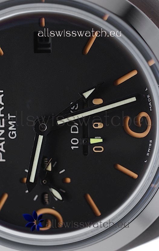 IMG_9081 Panerai Luminor GMT 10 Daysin Brown Strap Replica 5