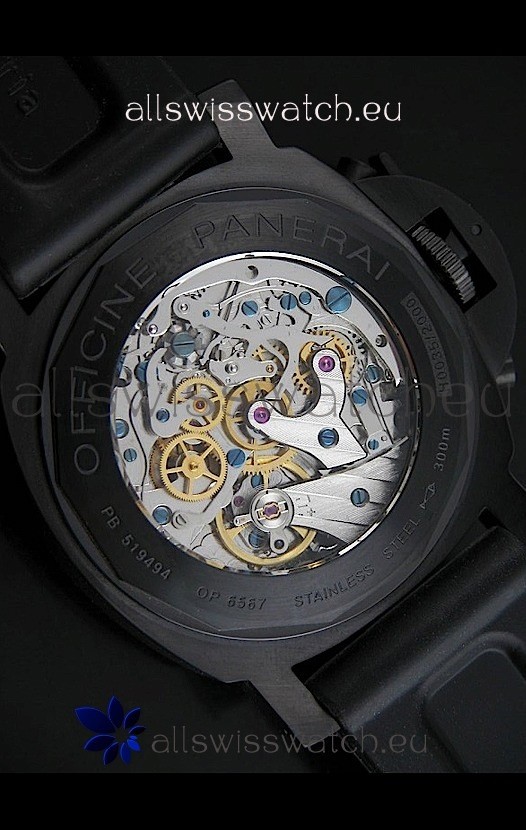 IMG_9081 Panerai Luminor Regatta in PVD Casing Rubber Strap Replica 5