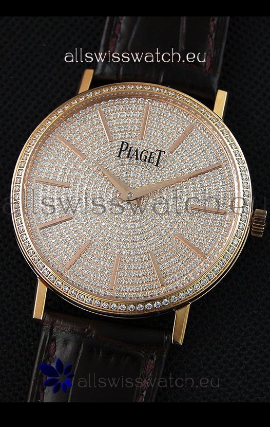 IMG_9081 Piaget Altiplano G0A36128 Paved Diam Dial Quartz in Pink Gold Case Replica 5