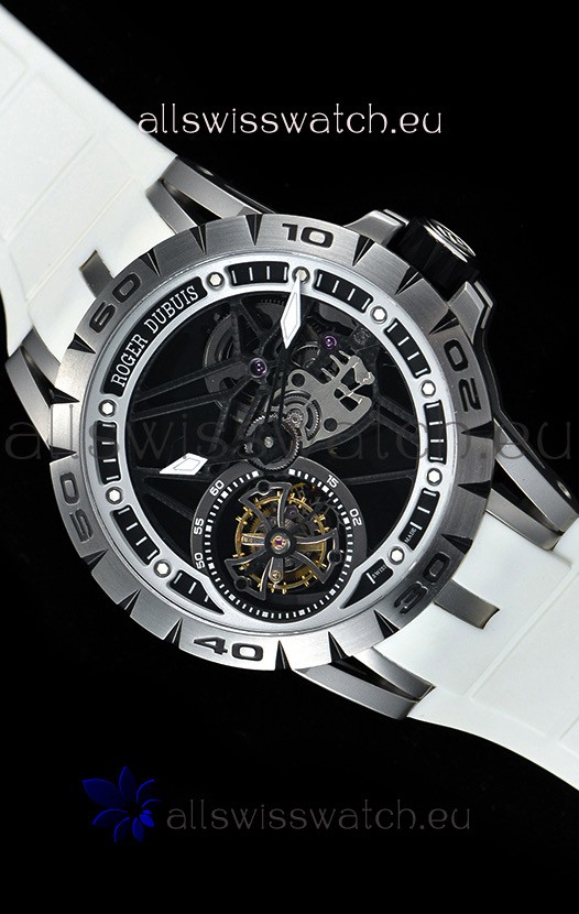 IMG_9081 Roger Dubuis Excalibur Spider Flying Tourbillon Skeleton Titanium Casing 1:1 Mirror Replica 5
