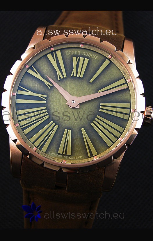 IMG_9081 Roger Dubuis Excalibur Steel Case Green Dial Replica 5