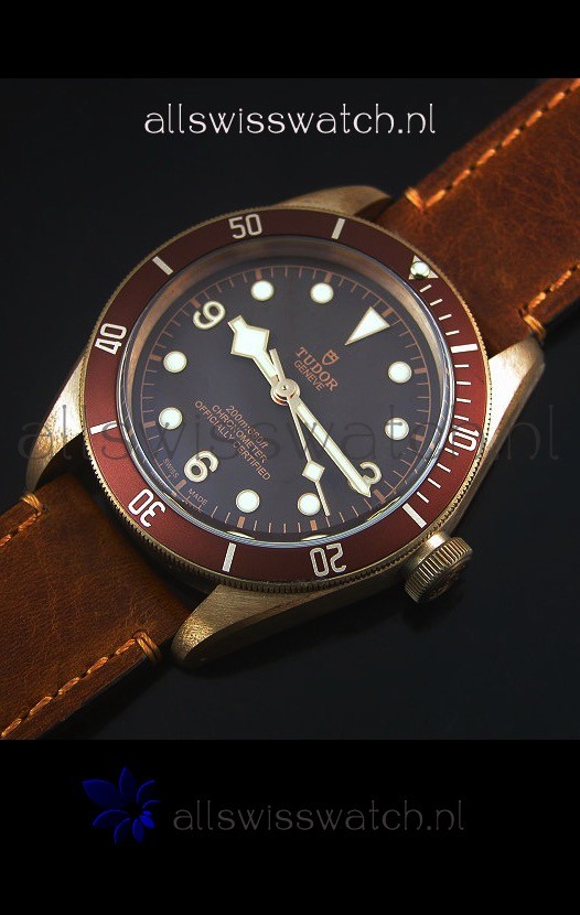 IMG_9081 Tudor Heritage Bay Bronzewith Leather Strap Replica 5
