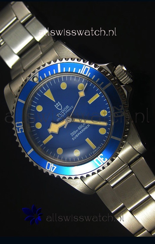 IMG_9081 Tudor Oyster Prince Vintage 200M Blue Dial Dot Markers 1:1 Mirror Replica 5