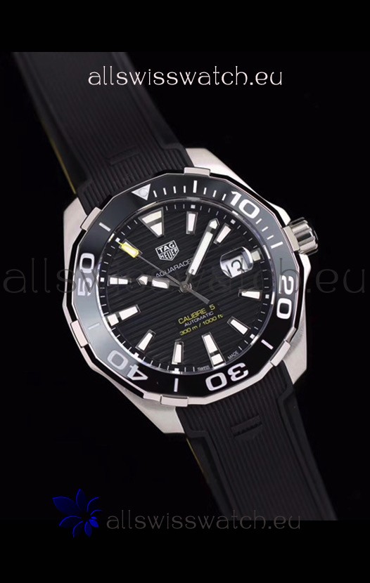 IMG_9081 Tag Heuer Aquaracer Calibre 5 1:1 Mirror Black Dial Replica 5