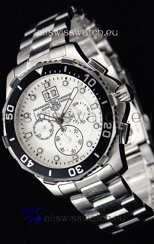 IMG_9081 Tag Heuer Aquaracer Chronograph Quartz White Dial Replica 5