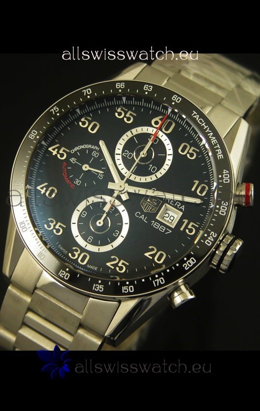 IMG_9081 Tag Heuer Carrera Calibre 1887 Black Dial - 1:1 Mirror Replica 5