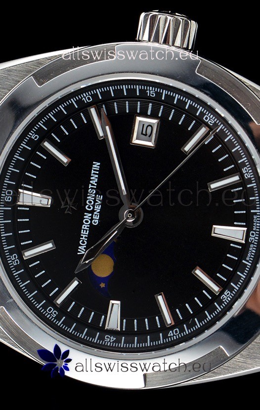 IMG_9081 Vacheron Constantin Overseas MoonPhase Stainless Steel in Black Dial Replica 5
