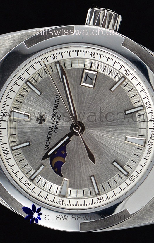 IMG_9081 Vacheron Constantin Overseas MoonPhase Stainless Steel in Black Strap Replica 5