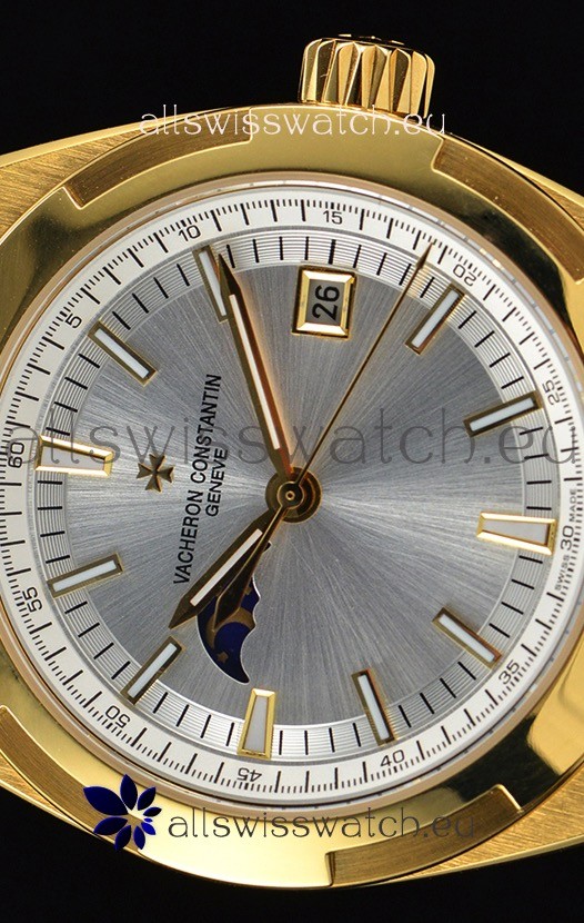 IMG_9081 Vacheron Constantin Overseas MoonPhase Yellow Gold in Brown Strap Replica 5